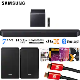 Samsung - Q series Soundbar HW-Q900F 7.1.2 ch Subwoofer (2025) w/ Rear Speaker Bundle