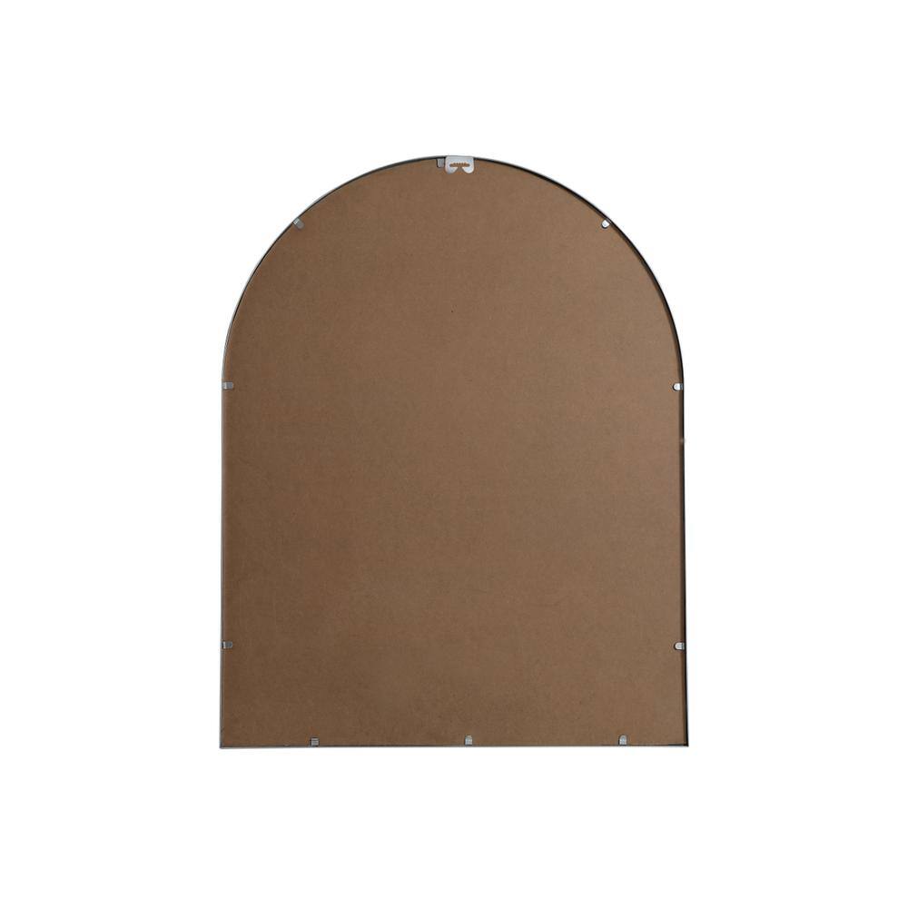 Angle. Elegant Decor - Metal Frame Arch Mirror 33x42 Inch in Silver - Silver.