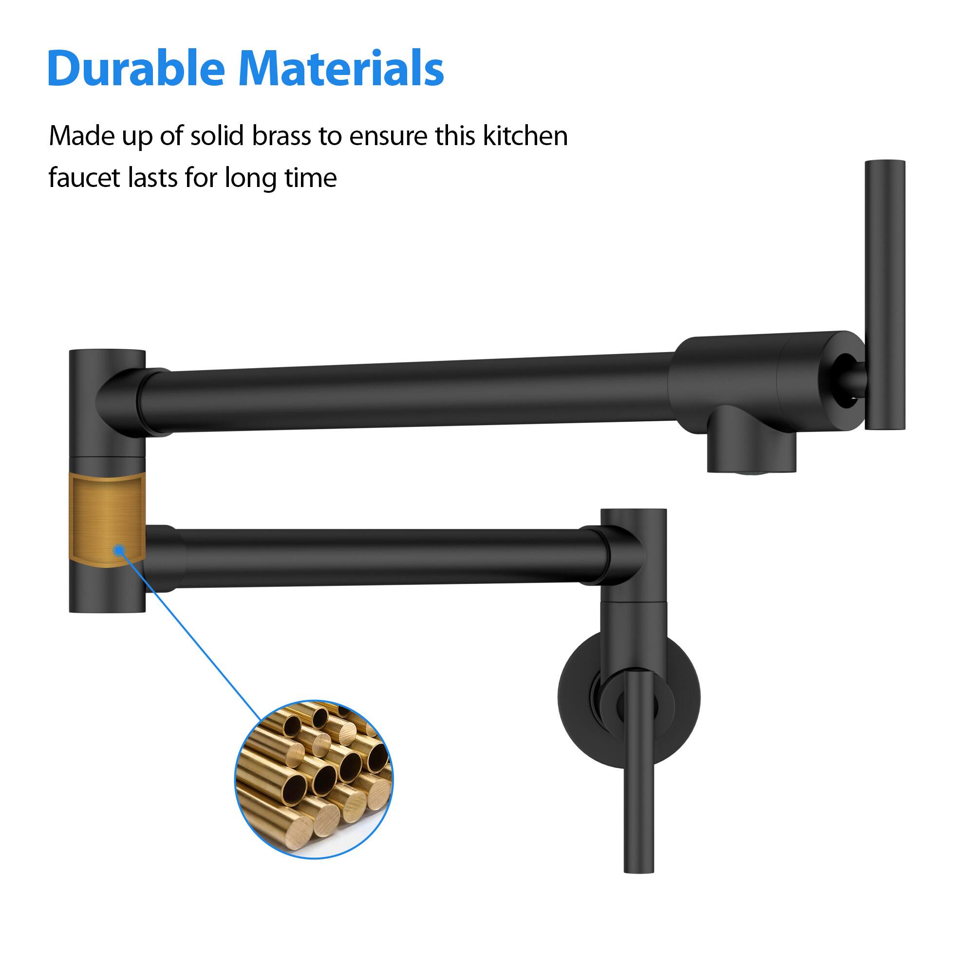 Durable Materials

Made up of solid brass to ensure this kitchen faucet lasts for a long time