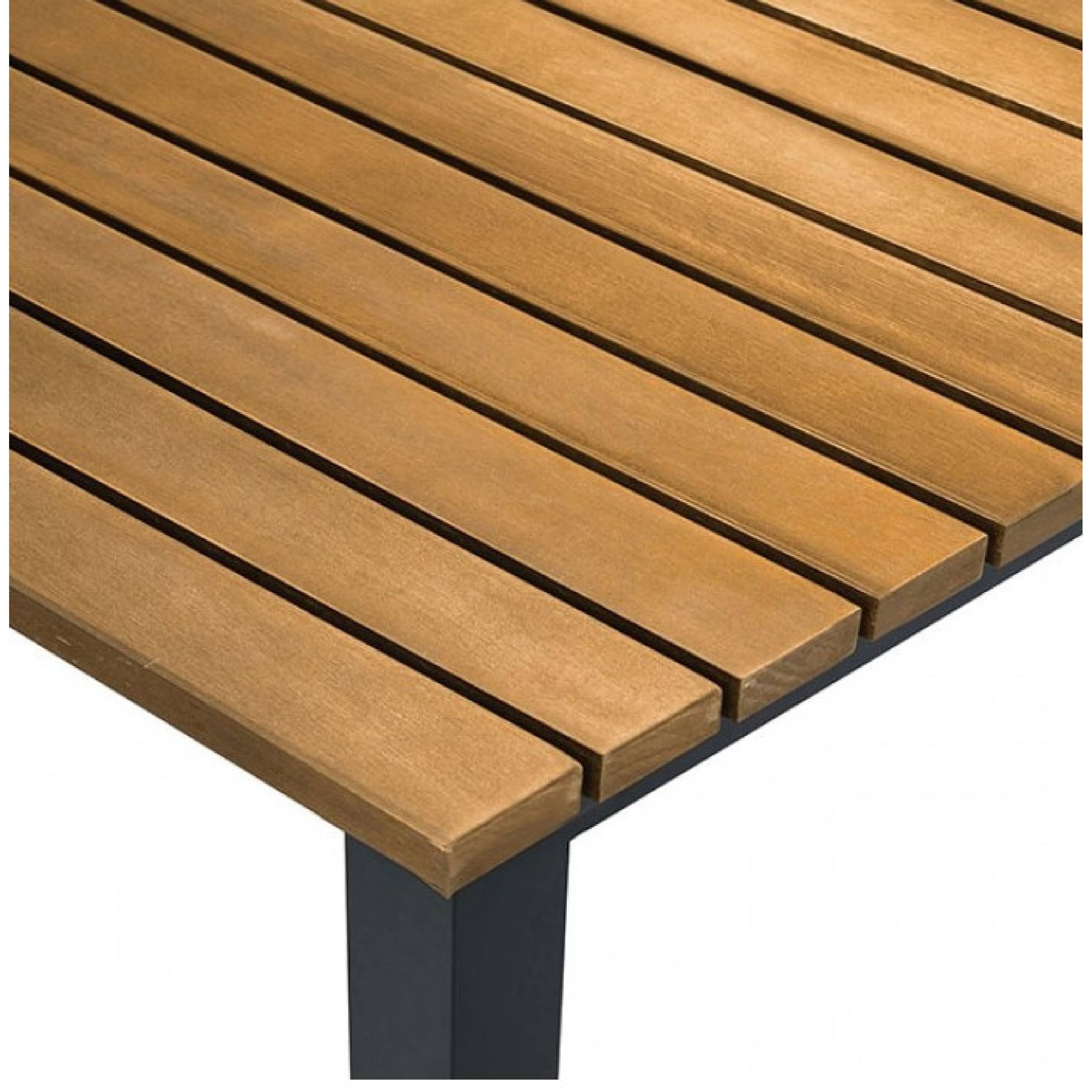 Alt View 2. Manhattan Lane - Ankia 5pc Outdoor Dining Table and Chairs Set - Dark Gray, Natural Teak Brown.