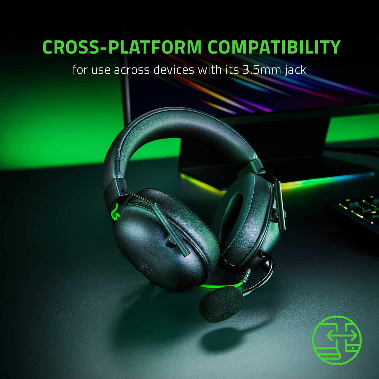 CROSS-PLATFORM COMPATIBILITY for use across devices with its 3.5mm jack.