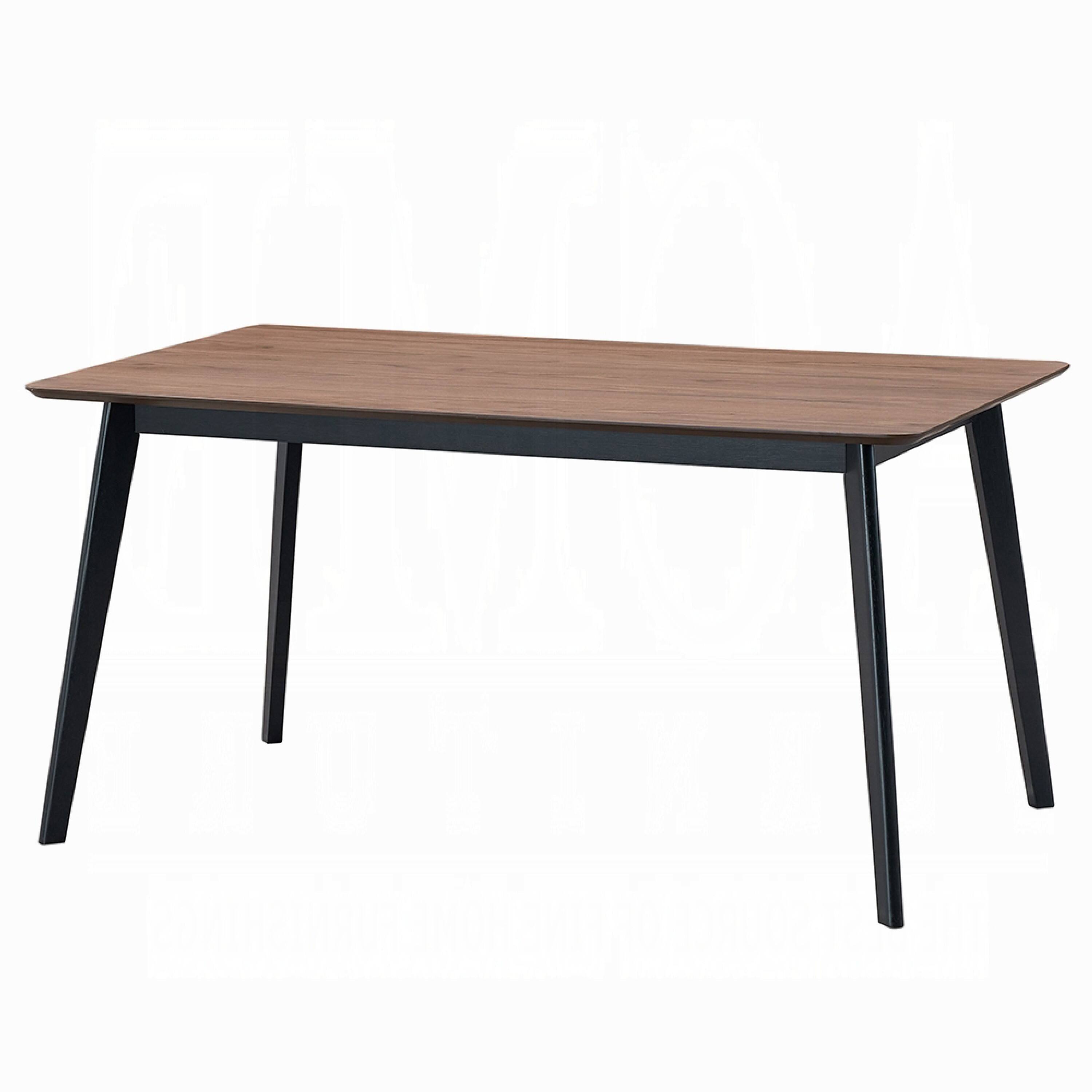 Alt View 2. Manhattan Lane - Bery Dining Table, 59 Inch Rectangular Brown Top, Scandinavian Black - Walnut Brown, Black.