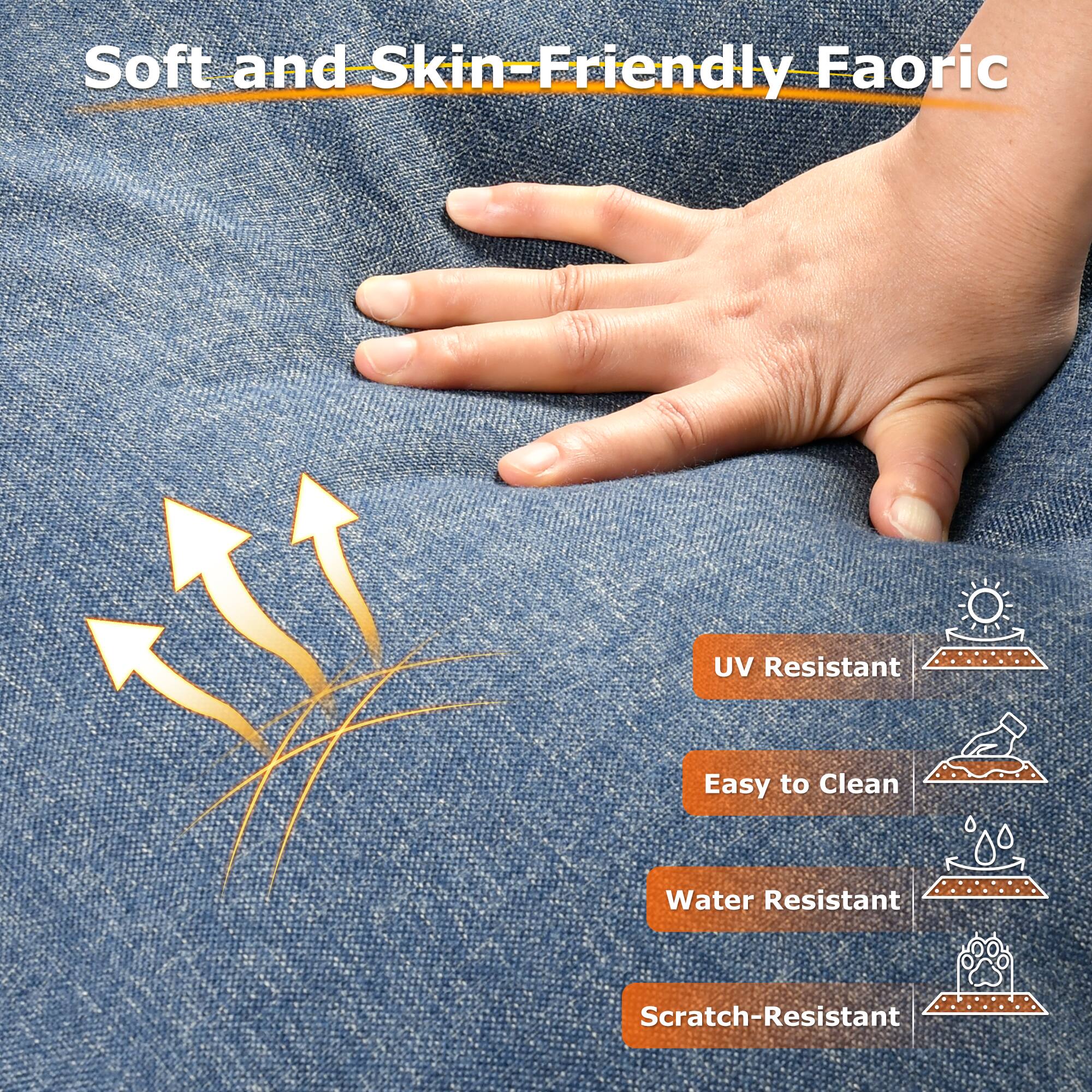 Soft and Skin-Friendly Faoric

- UV Resistant
- Easy to Clean
- Water Resistant
- Scratch-Resistant