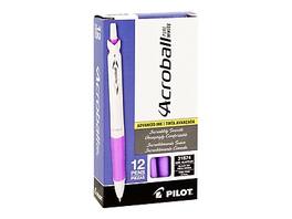 Pilot - Acroball PureWhite Advanced Ink Retractable Ballpoint Pens, Fine Point, Black Ink, Dozen (31854) - White
