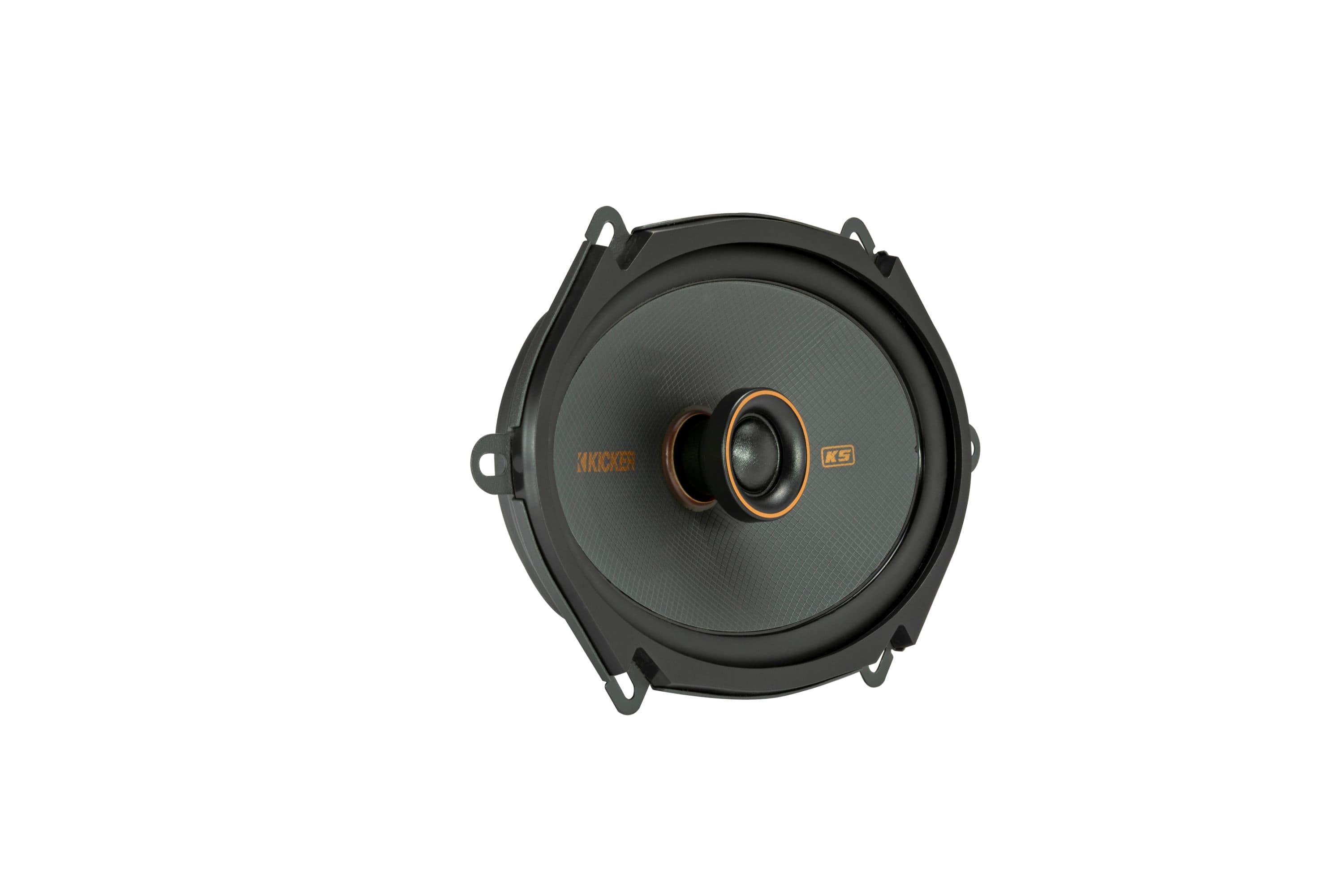 Left. KICKER - KS Series 6" x 8" 2-Way Car Speakers with Polypropylene Cones (Pair) - Black.