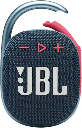 JBL - Clip 4, Blue/Coral Portable Bluetooth 5.1 Speaker - Up to 10 Hours of Play Noise & Echo-Canceling Speakerphone