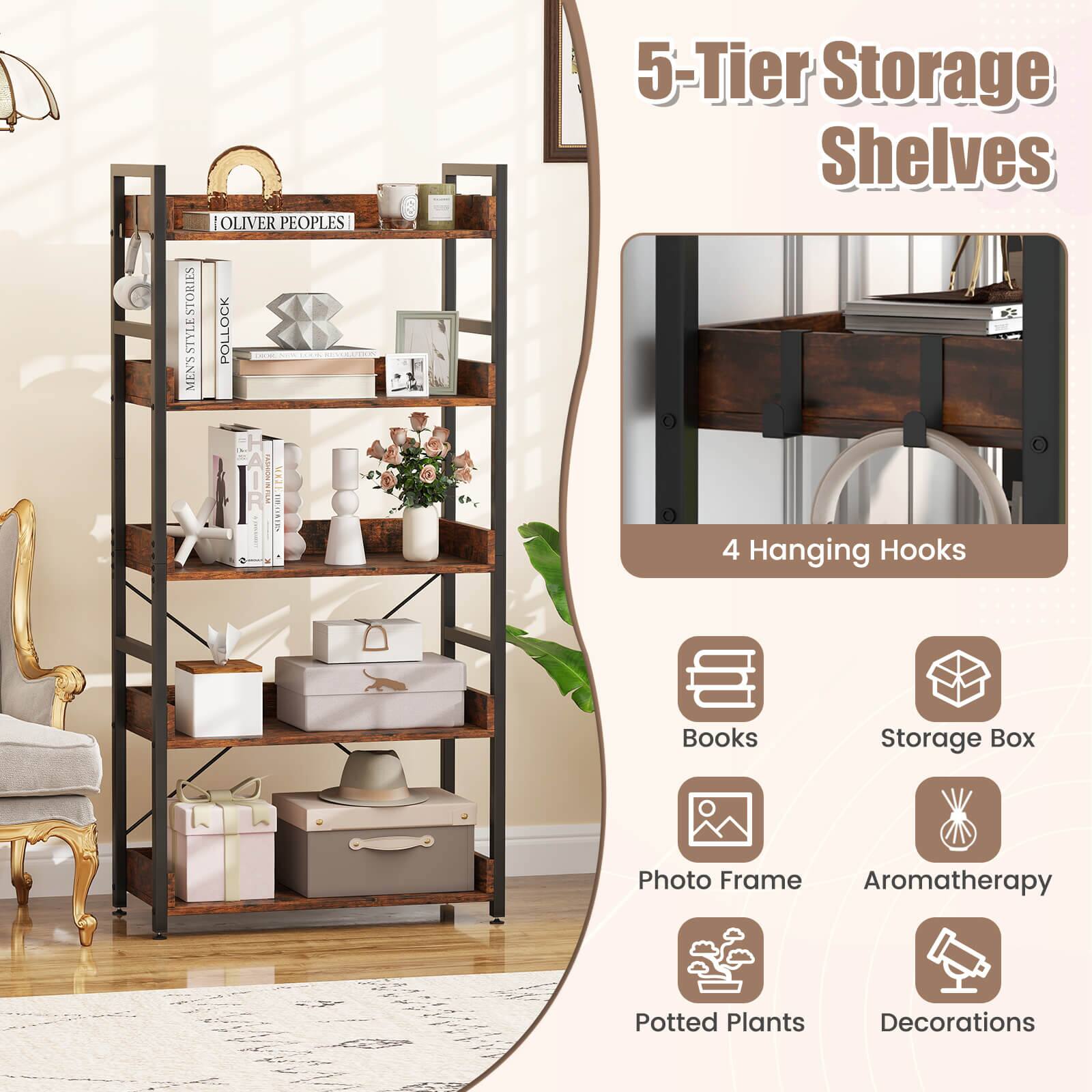OLIVER PEOPLES STYLESTORIES STORIES STVEE POLLOCK MENS 5-Tier Storage Shelves  ME2l .S 4 Hanging Hooks Books Storage Box Photo Frame Aromatherapy Potted Plants Decorations