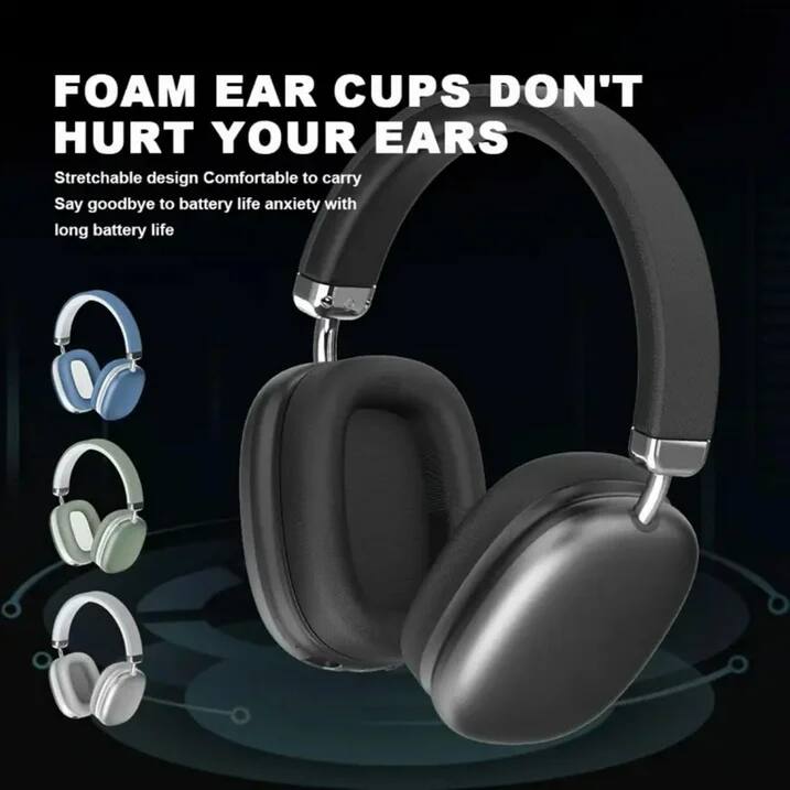 FOAM EAR CUPS DON'T HURT YOUR EARS

Stretchable design Comfortable to carry

Say goodbye to battery life anxiety with long battery life