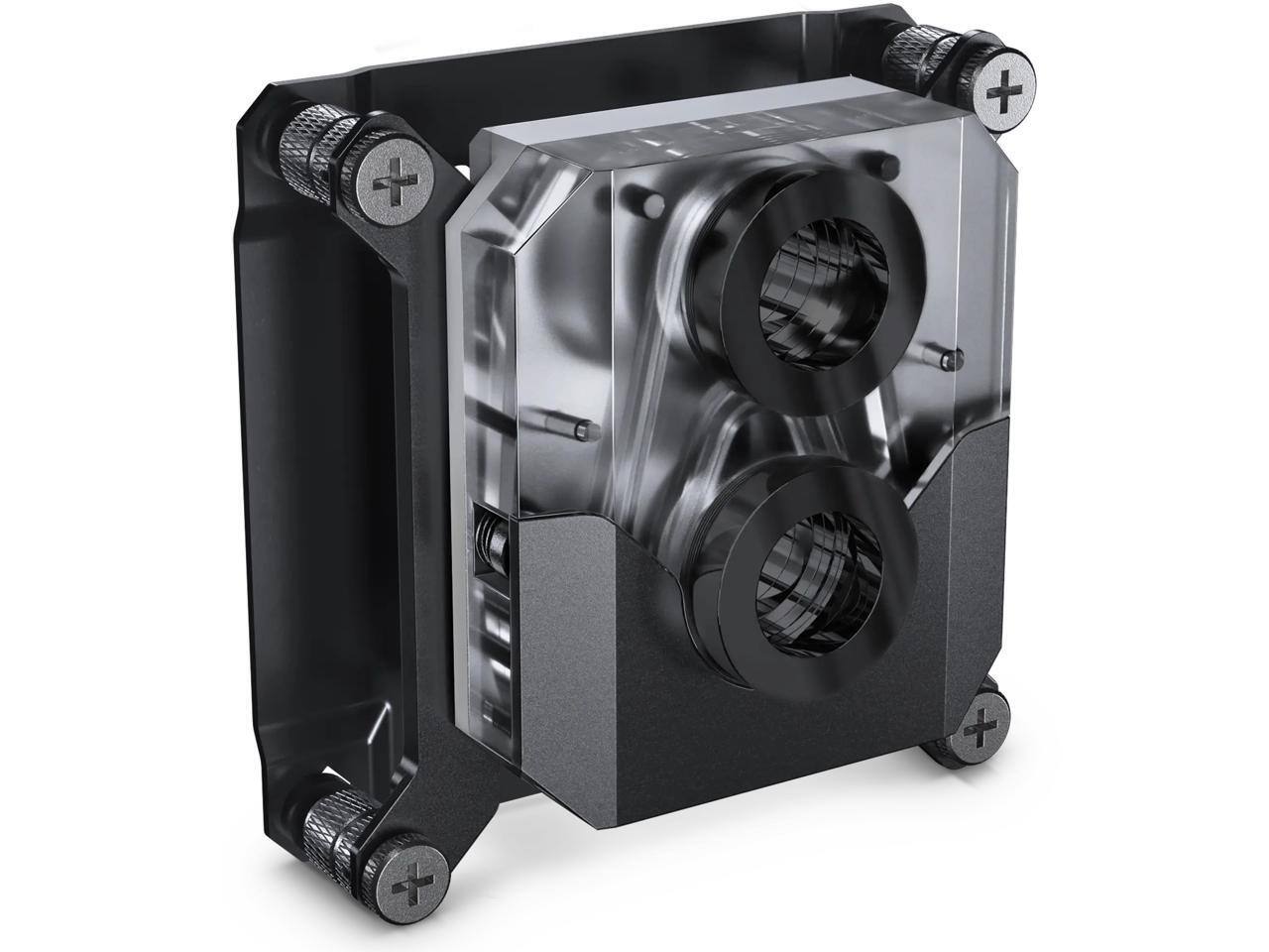 Alt View 7. Phanteks - Phanteks Glacier EZ-Fit 450CPU, Copper Water Block for Intel 1700/AM5, RGB, Black - Black.