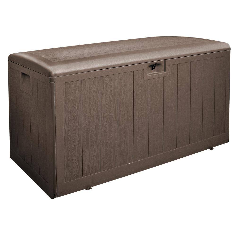 Front. Plastic Development Group - Plastic Development Group 130-Gallon Resin Outdoor Patio Storage Deck Box, Brown - Java Brown.