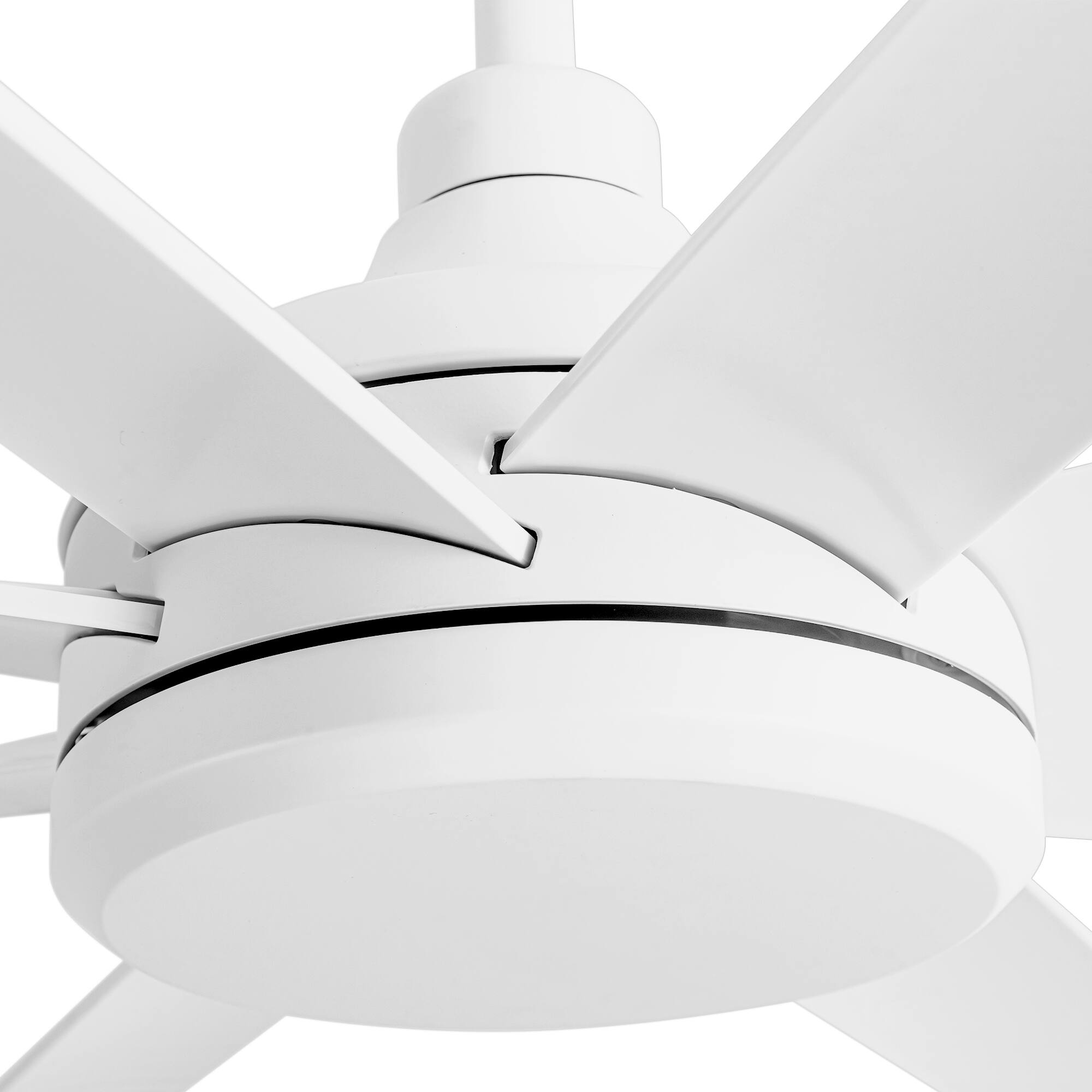 Alt View 7. Breezary - 65-Inch Ceiling Fan with 8 ABS Blades, 6-Speed DC Motor, Remote Control with Timer, 2 Downrods, Light/No-Light Options - Minimalist white(No Light).