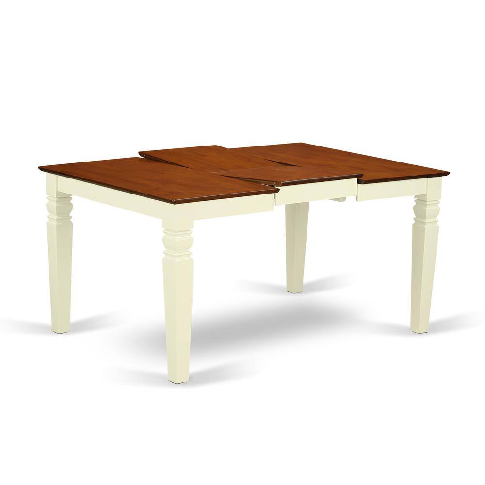 Angle. East West Furniture - 5 Pc Kitchen table set with a Dinning Table and 4 Wood Dining Chairs in Buttermilk and Cherry - Buttermilk & Cherry.