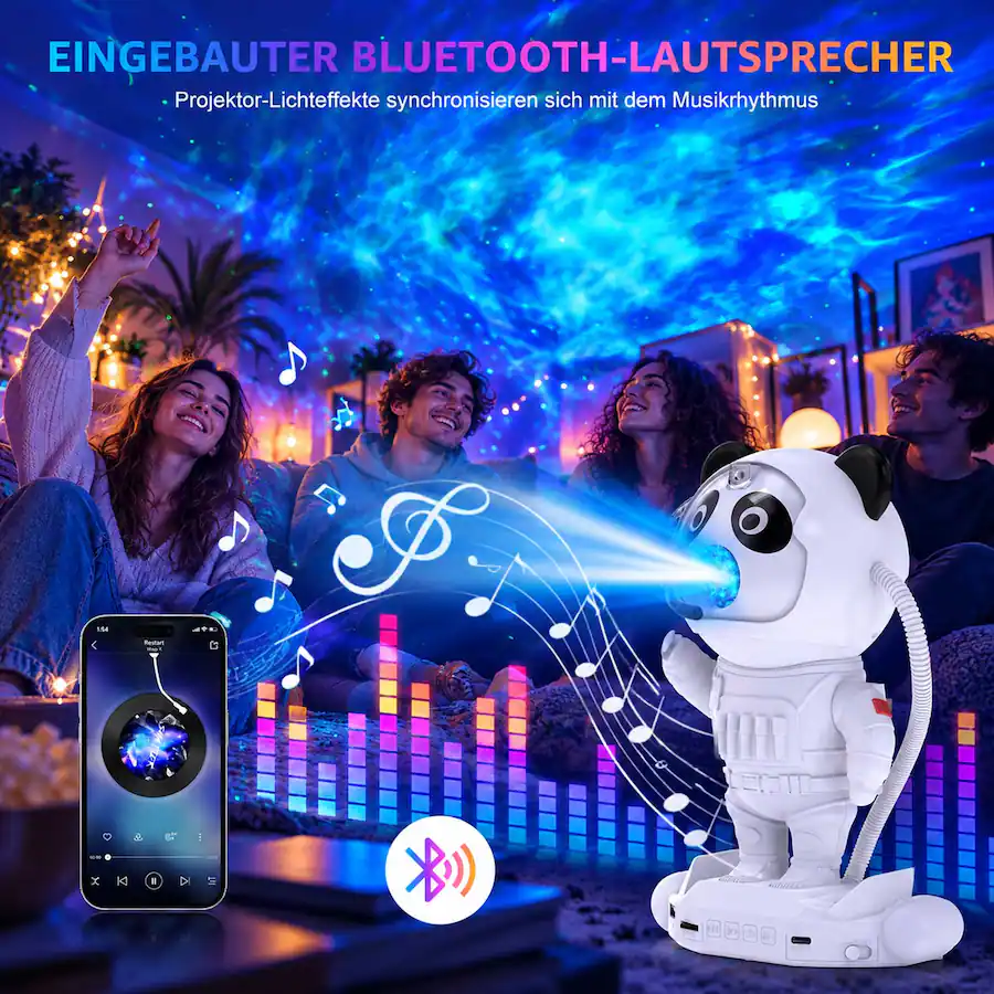 Projector Back Controls Rossetta Astronaut Galaxy Star Projector Night Light with Bluetooth ...