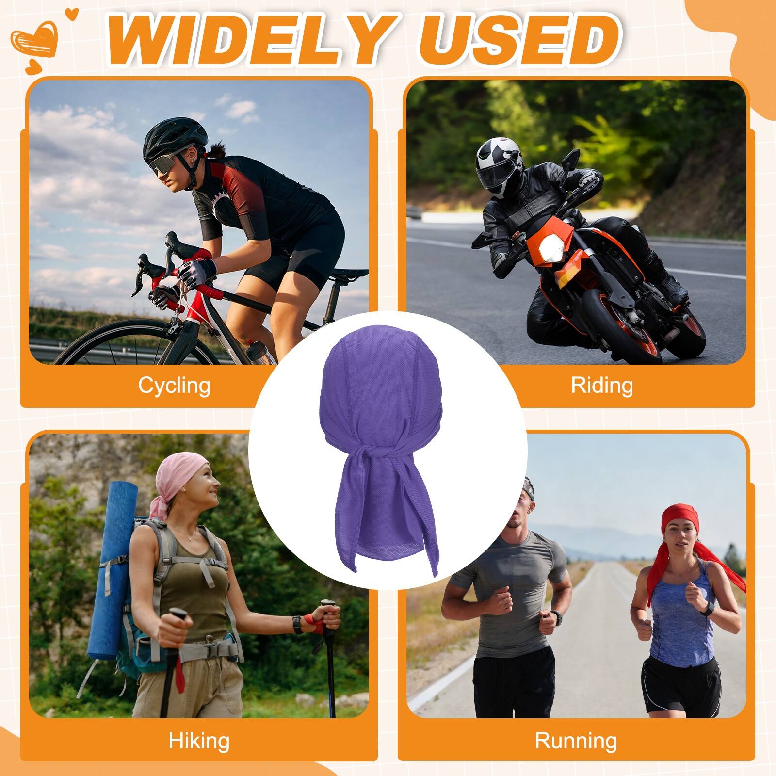 Unique Bargains Cooling Do Rags, Sweat Wicking Skull Caps, Breathable ...
