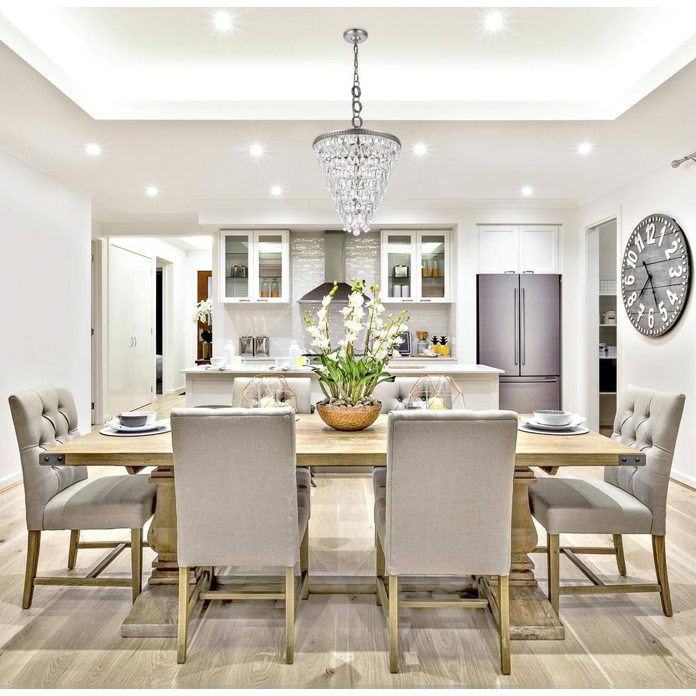 Back. Urban Classic - Nordic 5 light antique silver Pendant Clear Royal Cut Crystal - Antique Silver.
