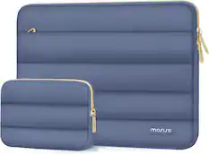 Front. mosiso - Puffy Laptop Sleeve 15-15.6 inch for MacBook Pro 16, HP Dell ASUS Acer Toshiba Lenovo Notebook - Lavender Gray.