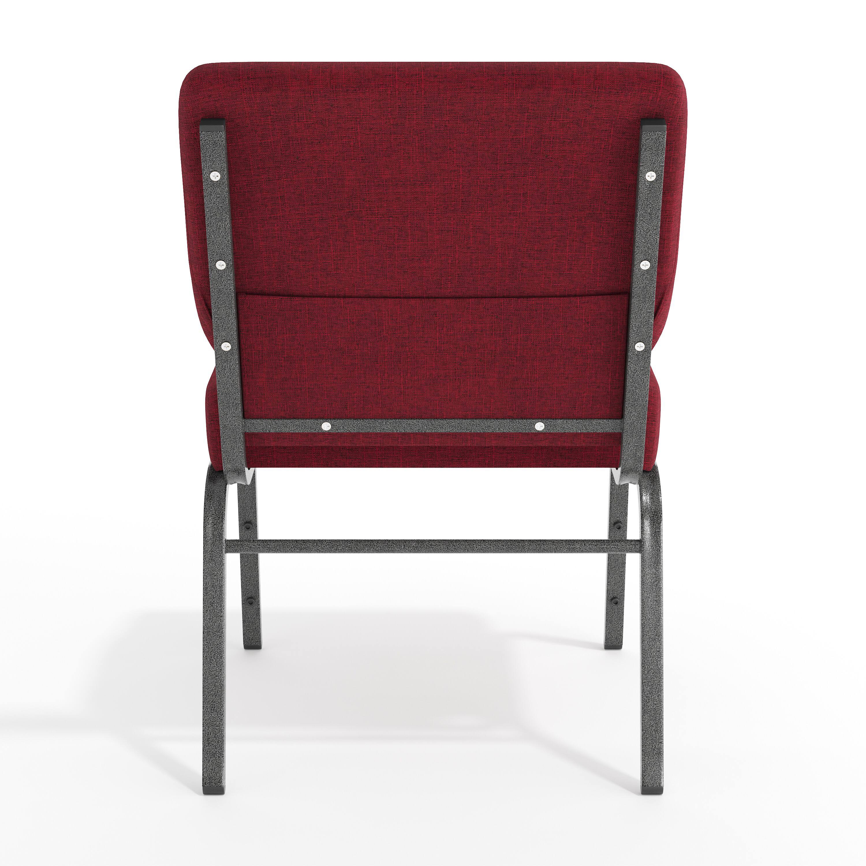 Alt View 7. Emma + Oliver - 21"W Stackable Church/Reception Guest Chair - Crimson Fabric/Silver Vein Frame.