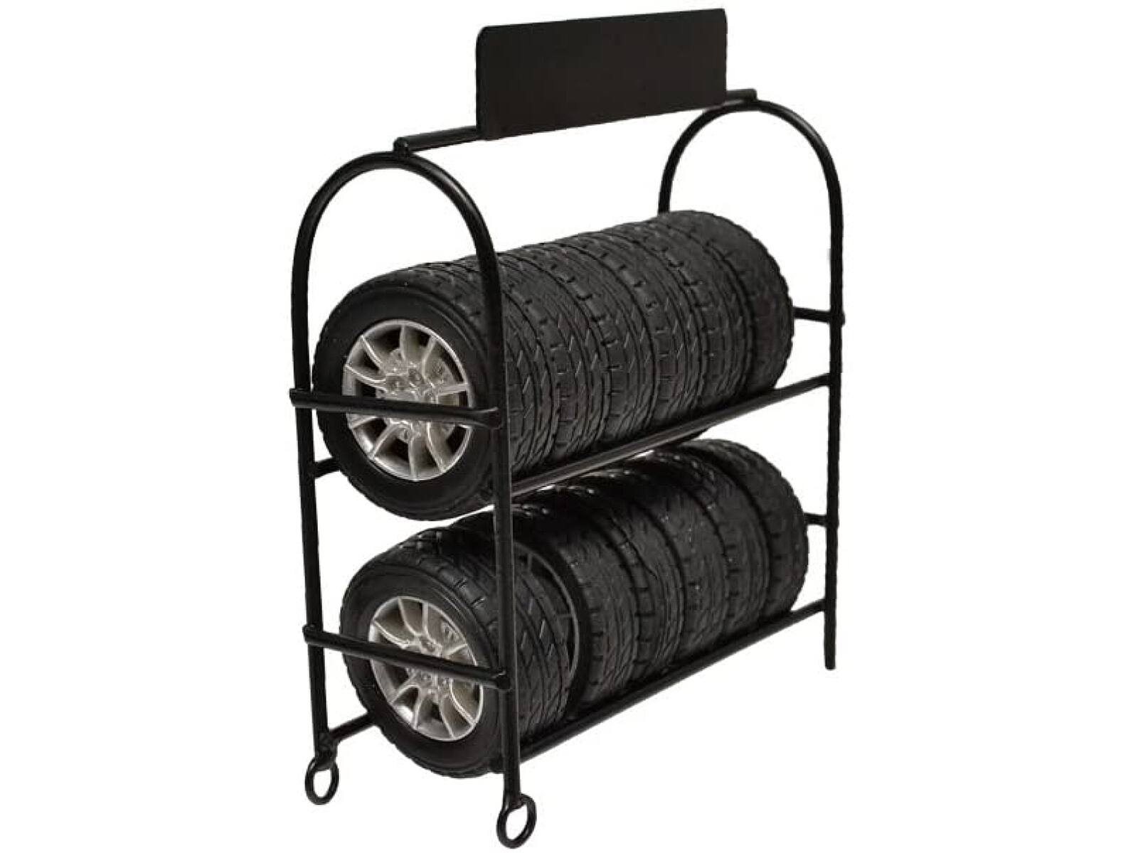 Alt View 4. American Diorama - Metal Tire Rack with Rims and Tires for 1/24 Scale Models by American Diorama.