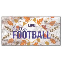 Fan Creations - LSU Tigers 6'' x 12'' Hello Football Wall Art - White