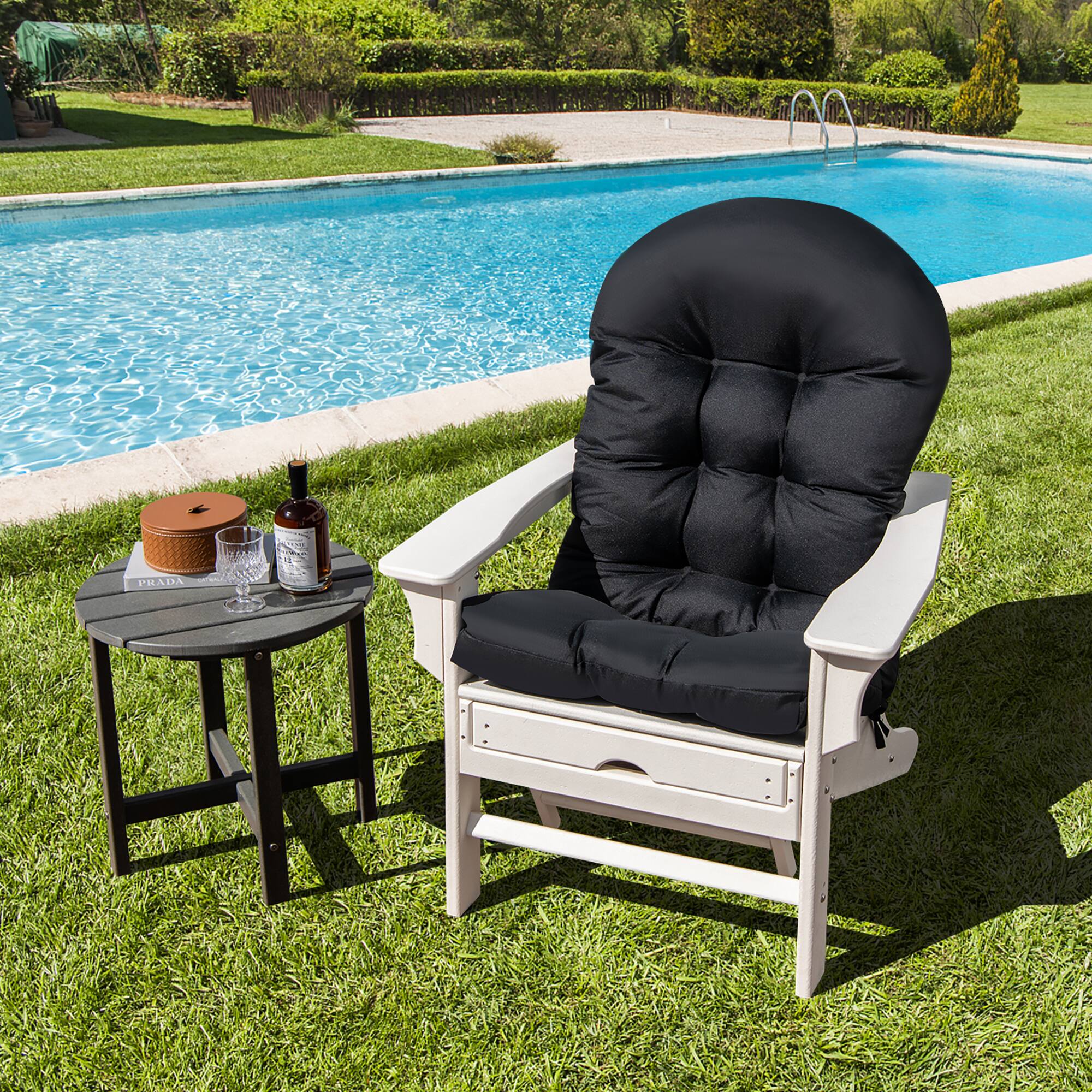 Alt View 1. Costway - Costway Patio Adirondack Chair Cushion High Back Fade Resistant 5" Seat Pad Outdoor - Black.