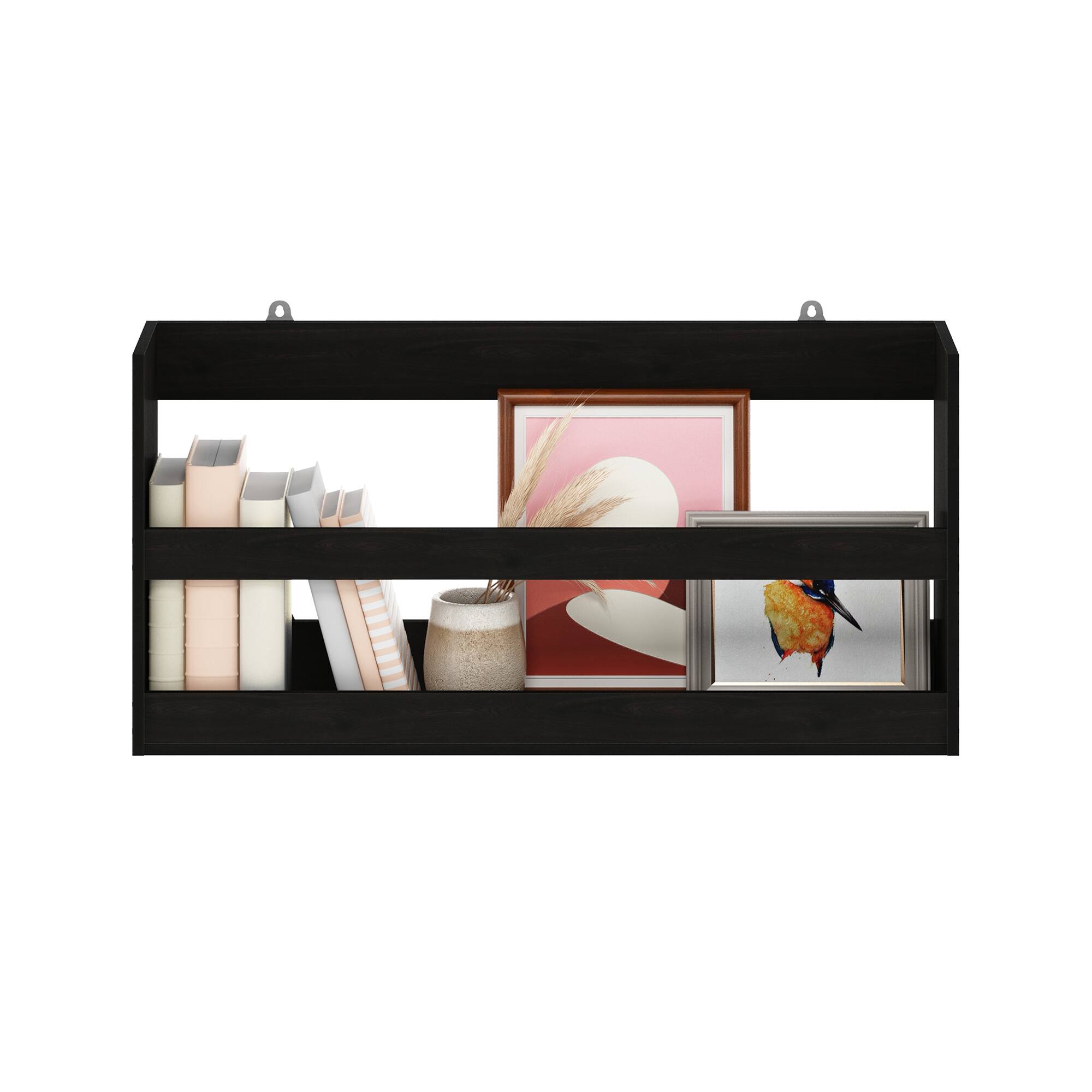 Alt View 4. Furinno - Hermite Multipurpose Wall Mounting Storage Shelf - Espresso.