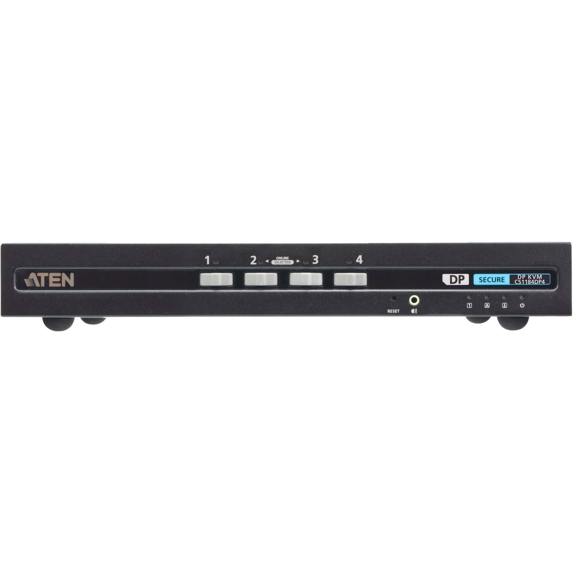 ATEN

1 2 3 4

ONLINE SELECTED

DP KVM SECURE CS1184DP4

RESET