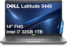 Dell - Upgraded - Latitude 5440 14" FHD Business Laptop - Intel Core i7-1355U - 32GB RAM - 1TB SSD - Thunderbolt - RGB Webcam - Win11Pro - Gray