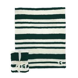 Logo Brands - Michigan State Spartans 50" x 60" Cable-Knit Throw Blanket - Multicolor