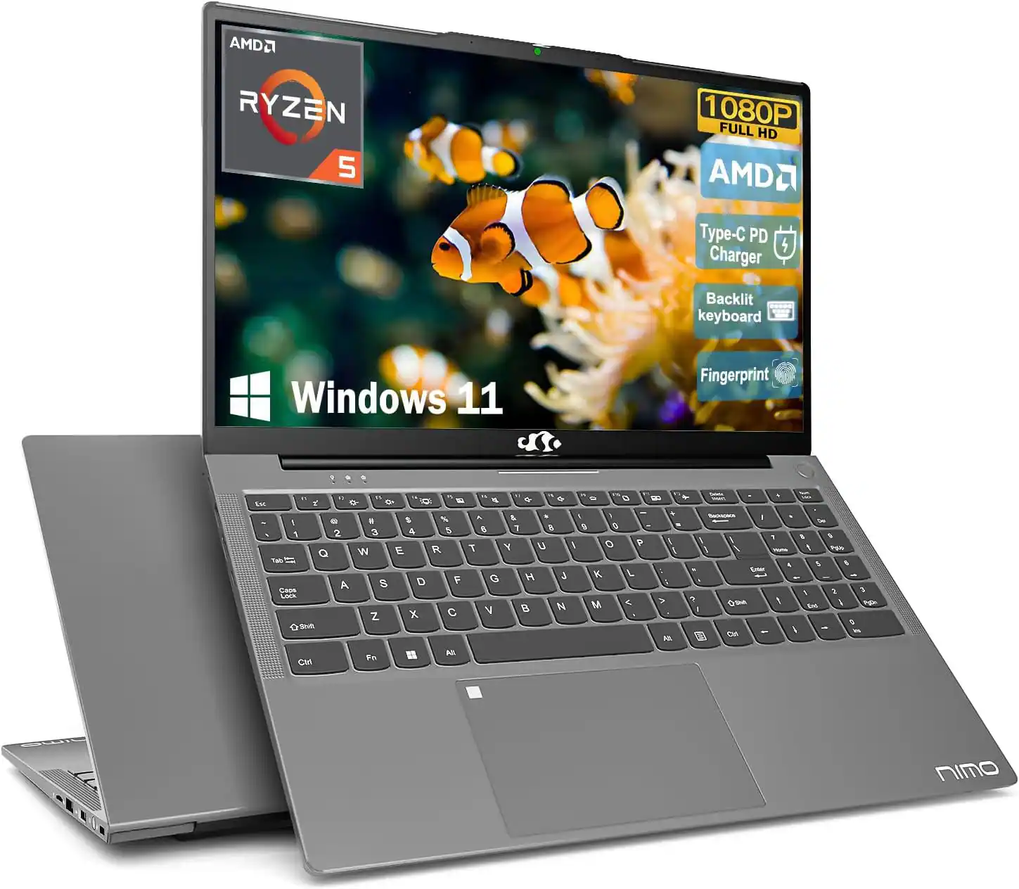 AMD RYZEN 5
1080P FULL HD
AMD Type-C PD Charger
Backlit keyboard
Windows 11
Fingerprint
