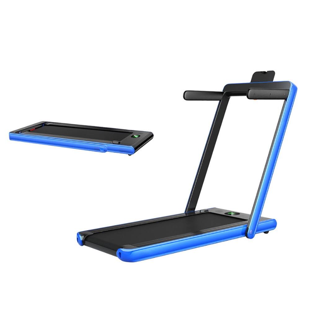 Left. Kadyn - Electric Treadmill, Walking Jogging Machine,2.25HP 2 in 1 Folding Treadmill with APP Speaker Remote Control-Navy - Blue.