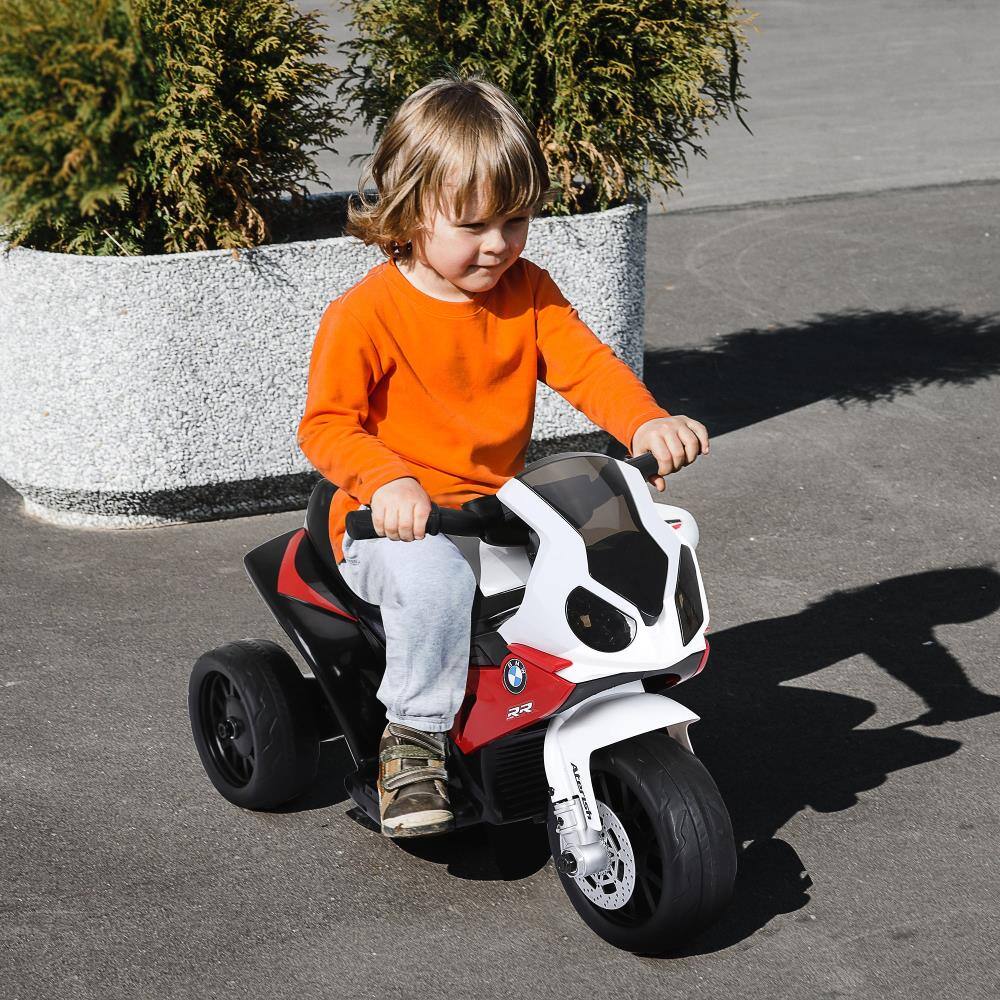 Angle. BreeBe - 6V BMW Licensed Kids Motorcycle, 3-Wheel Electric Ride On w/ Headlight, Music, Gift for Boys & Girls - Red.
