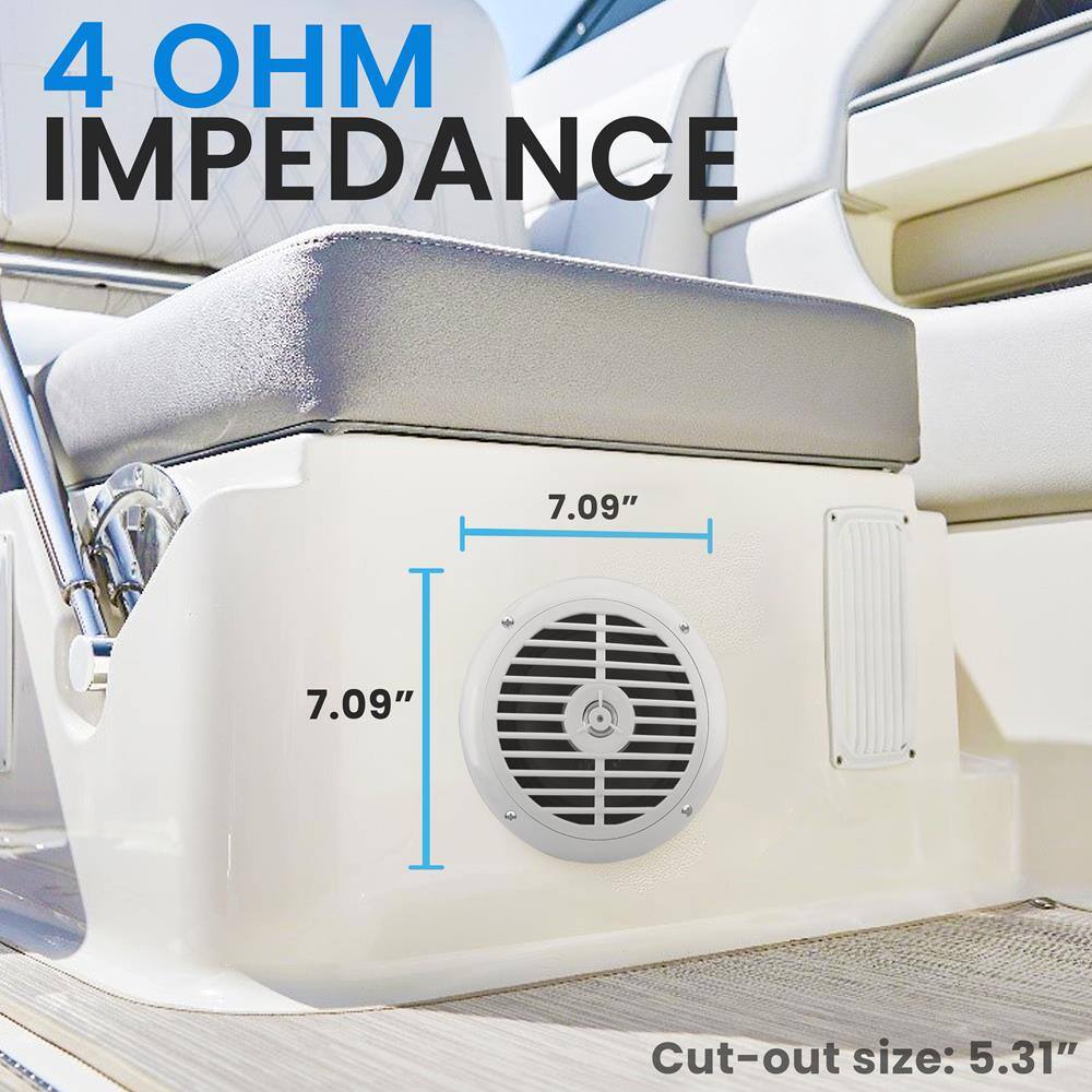 4 OHM IMPEDANCE

7.09"  
7.09"  
Cut-out size: 5.31"