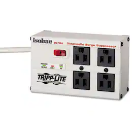 Tripp Lite - ISOBAR4ULTRA 6 ft. Cord Isobar 3,330 J Surge Protector with Diagnostic LEDs, 4 AC Outlets - Light Gray