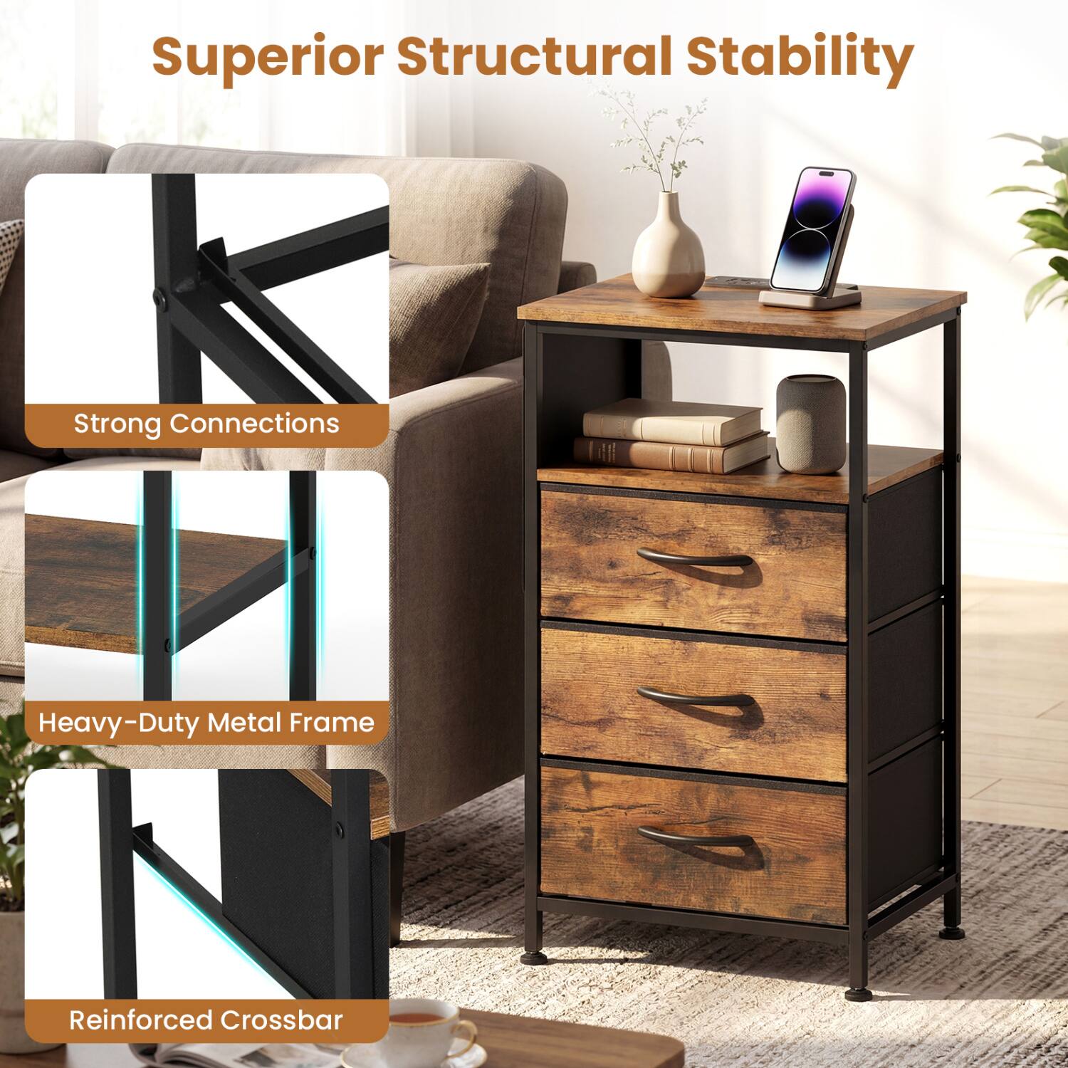 Superior Structural Stability

- Strong Connections
- Heavy-Duty Metal Frame
- Reinforced Crossbar