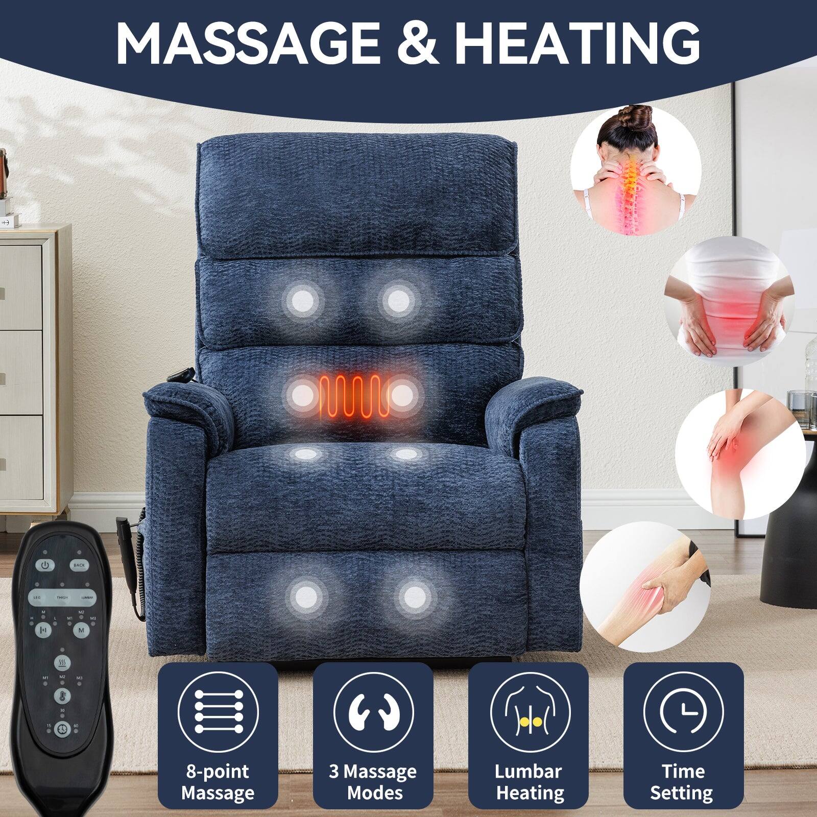 MASSAGE & HEATING

- 8-point Massage
- 3 Massage Modes
- Lumbar Heating
- Time Setting