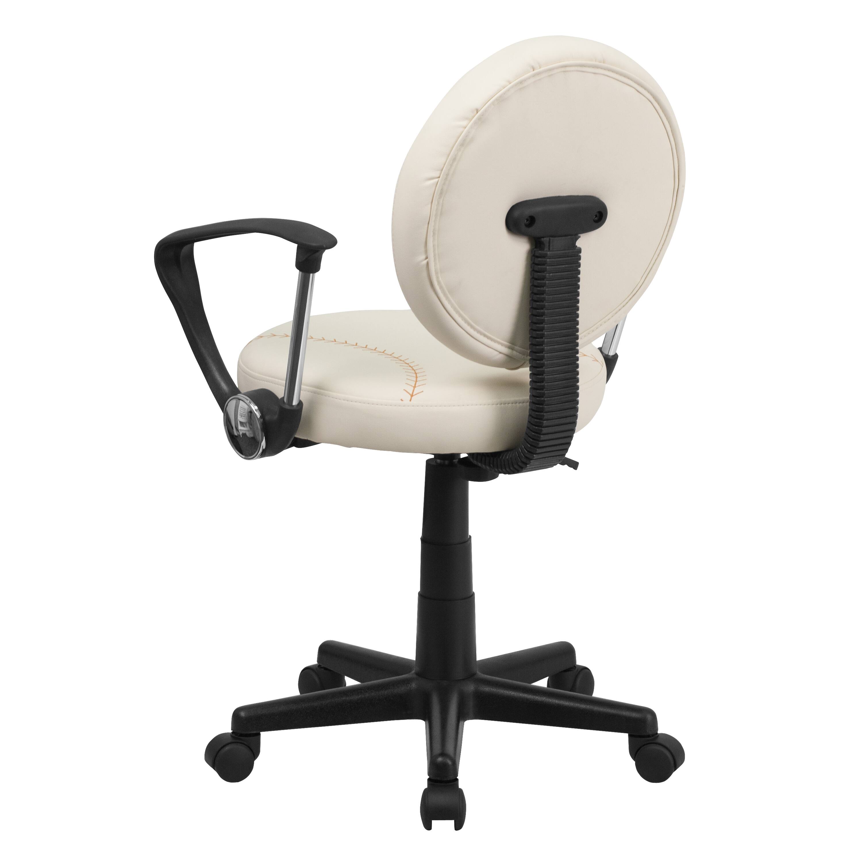 Alt View 5. Emma + Oliver - Sports Swivel Task Office Chair with Arms - Brown and Cream.
