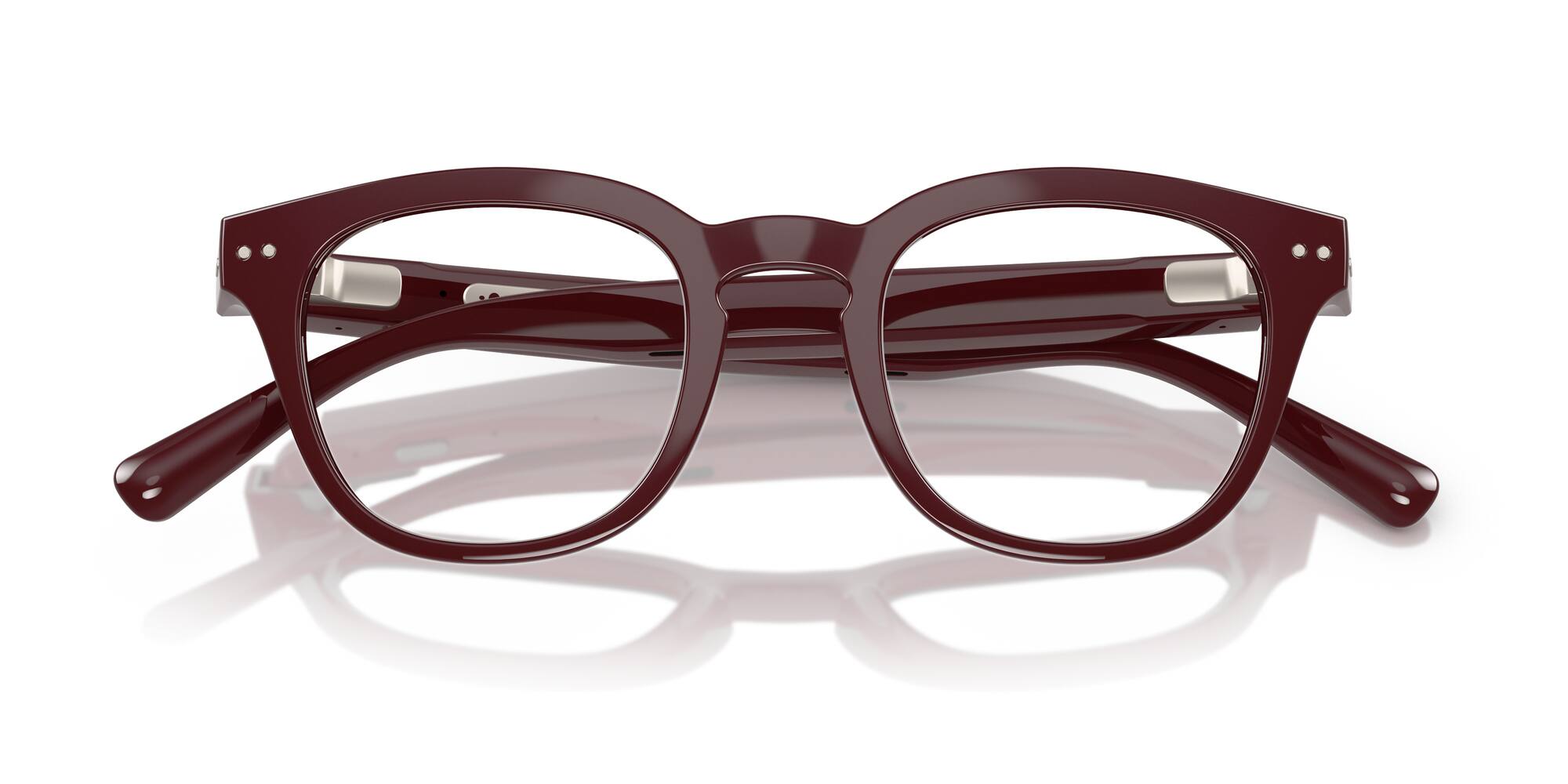 Alt View 1. Nuance - Panthos 48 Audio Glasses - Shiny Burgundy - Transition Lens - SHINY BURGUNDY.