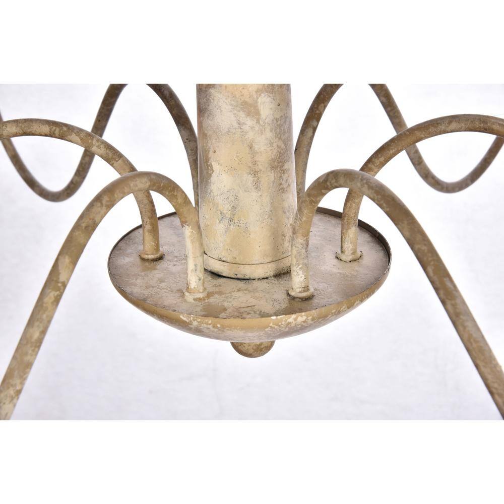 Back. Living District - Merritt Collection Chandelier D35 H21.6 Lt:6 Weathered Dove Finish - Weathered Dove.