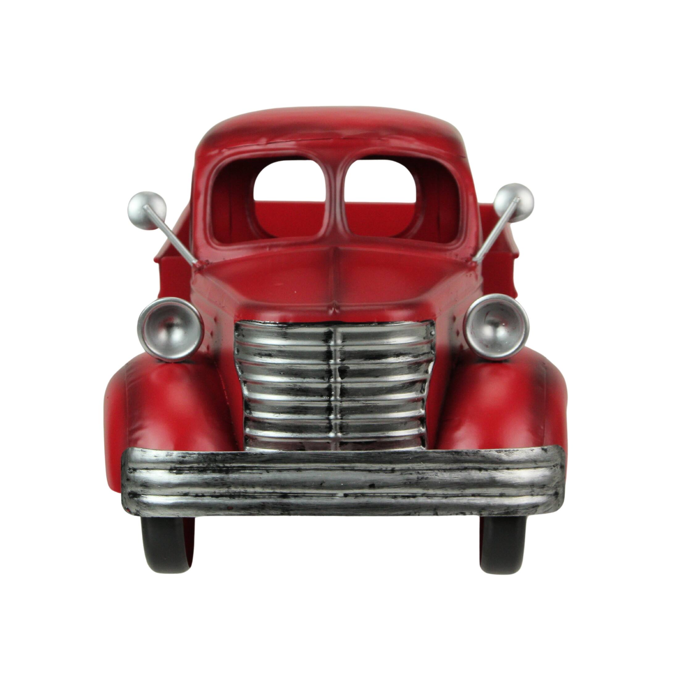 Alt View 1. Zeckos - Vintage Red Truck Metal Planter – Nostalgic Decor for Indoors & Outdoors - Red.