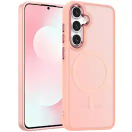 Equipd - Slim Case for Galaxy S25 FE 6.7" Translucent Matte, Drop-Resistant, Fingerprint-Proof, Magnetic Protective Case (Pink) - Green