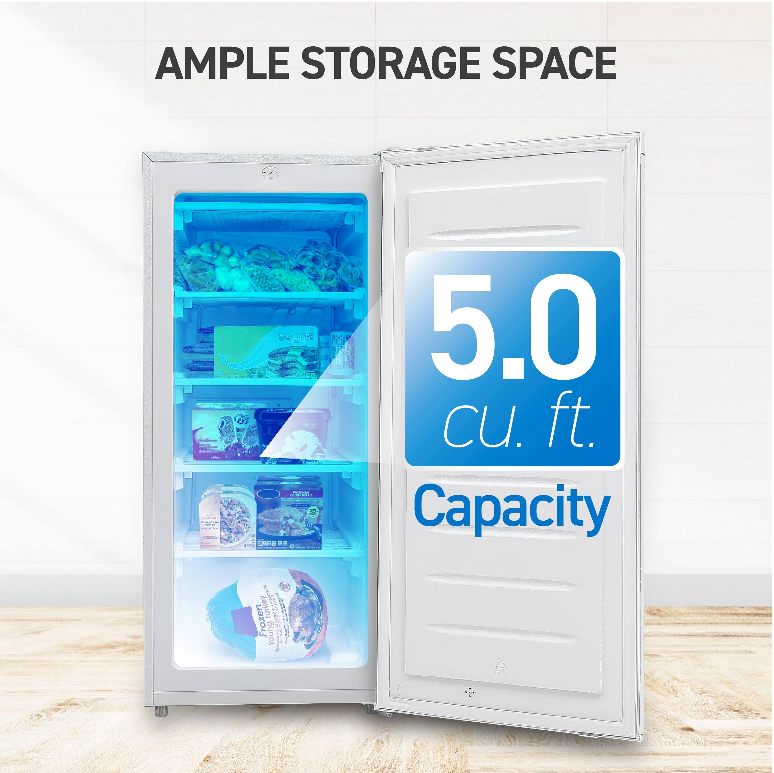 AMPLE STORAGE SPACE
5.0 cu. ft. Capacity