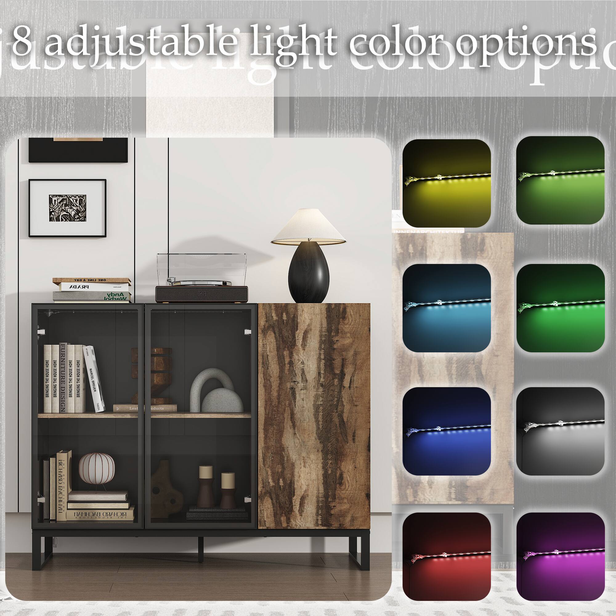 8 adjustable light color options