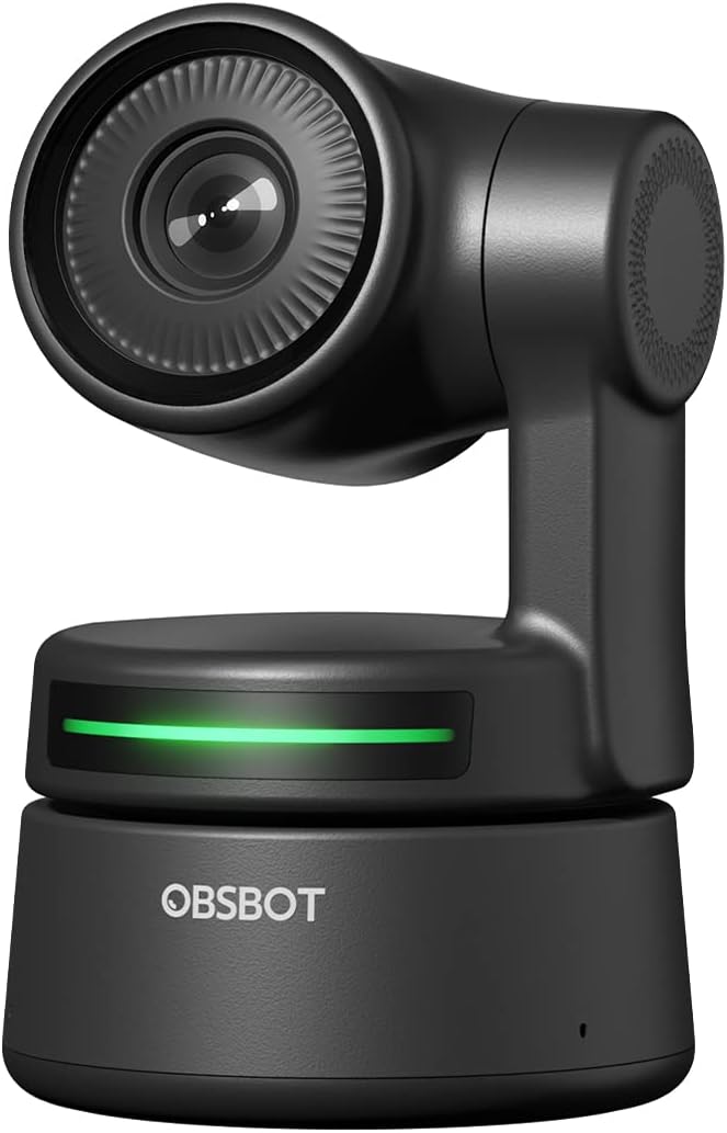 Front. OBSBOT - Tiny AI Powered Webcam - Black.