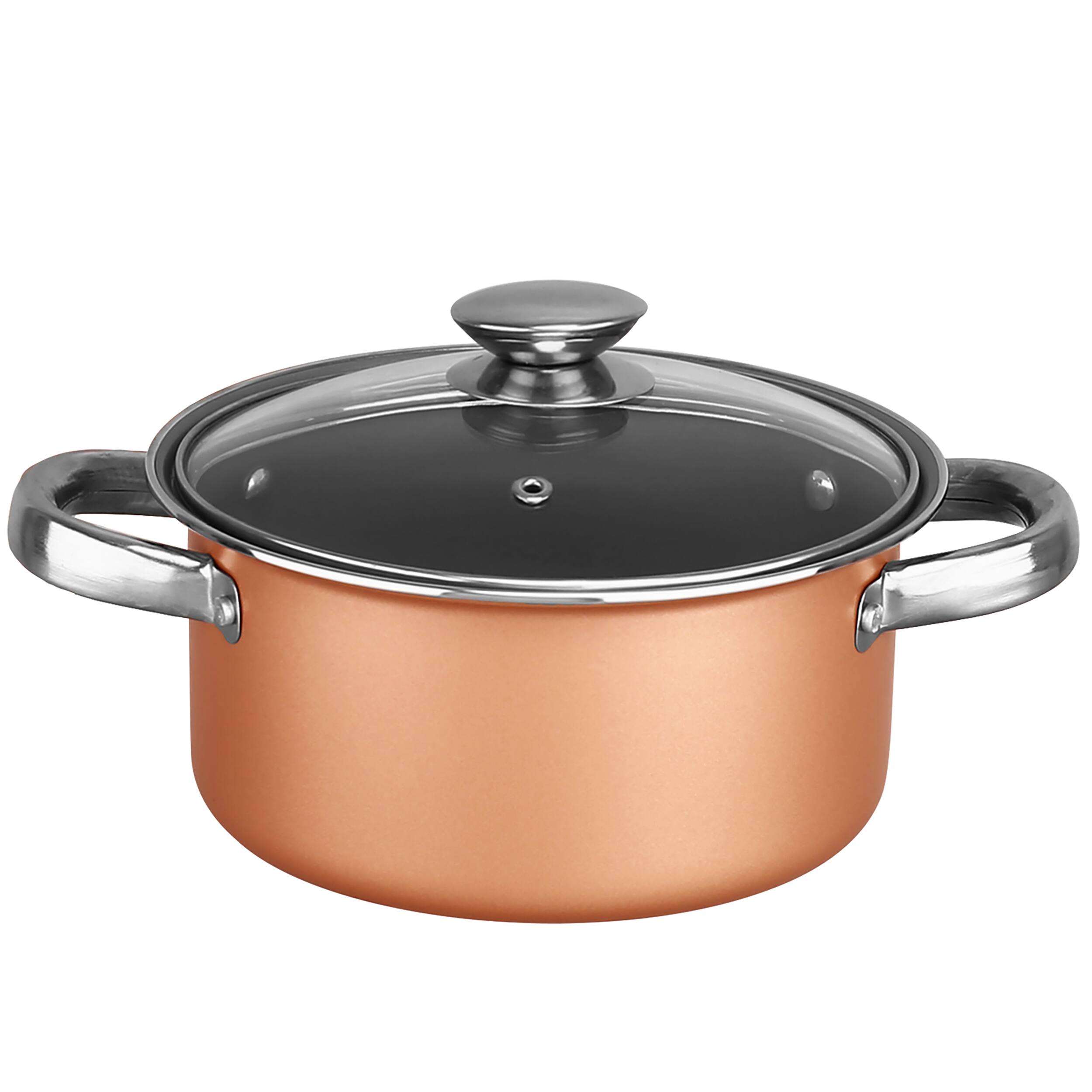 Alt View 2. Brentwood - Brentwood 9 Piece Aluminum Non Stick Cookware Set in Copper - Copper.