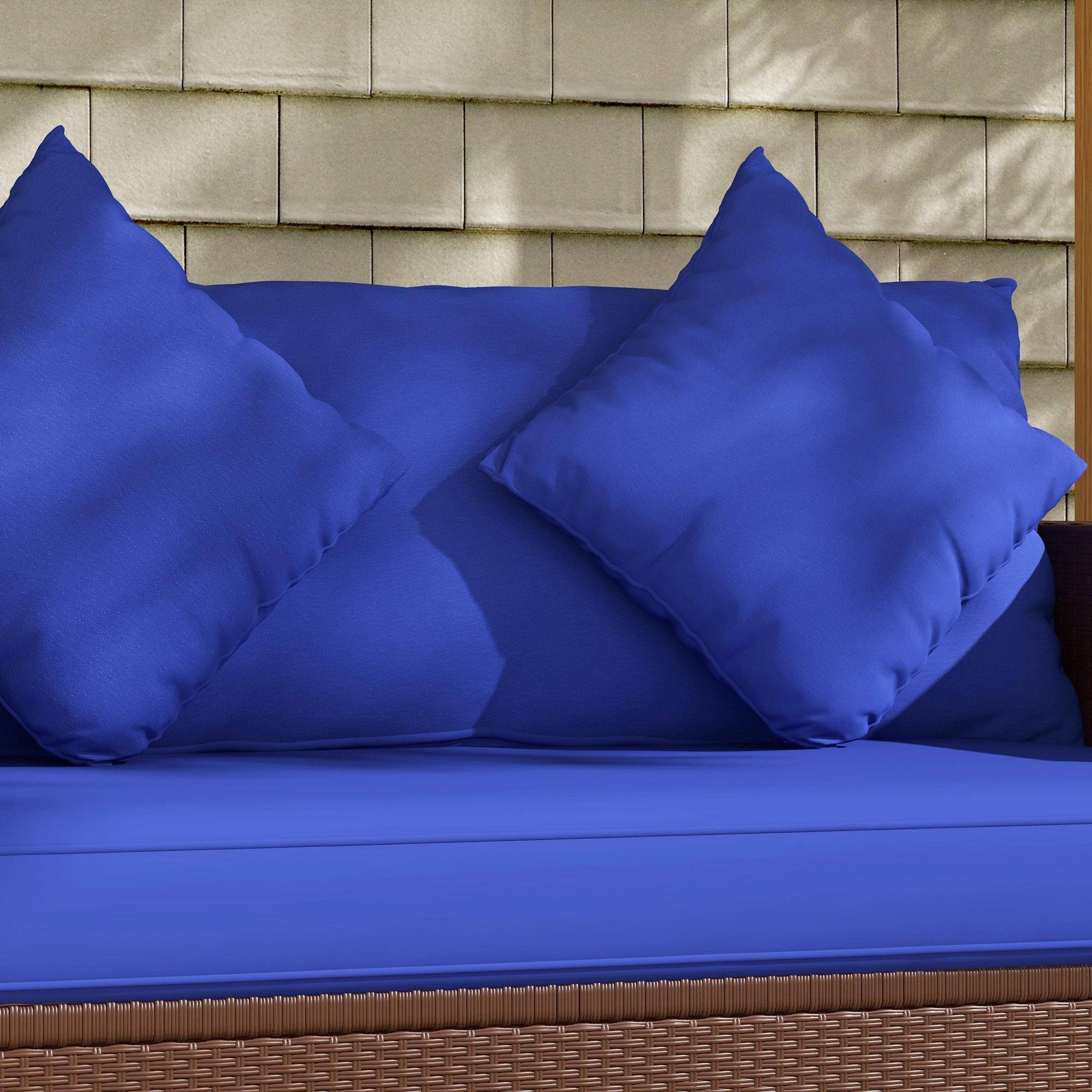 Alt View 2. Resenkos - Resenkos Loveseat Sofa, Outdoor Sectional Furniture, PE Rattan, Blue - Blue.