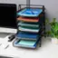 Alt View 15. Mind Reader - 6-Tier Paper Tray, Desktop Organizer, File Storage, Office, Metal Mesh, 11.75"L x 13.75"W x 18"H - Black.