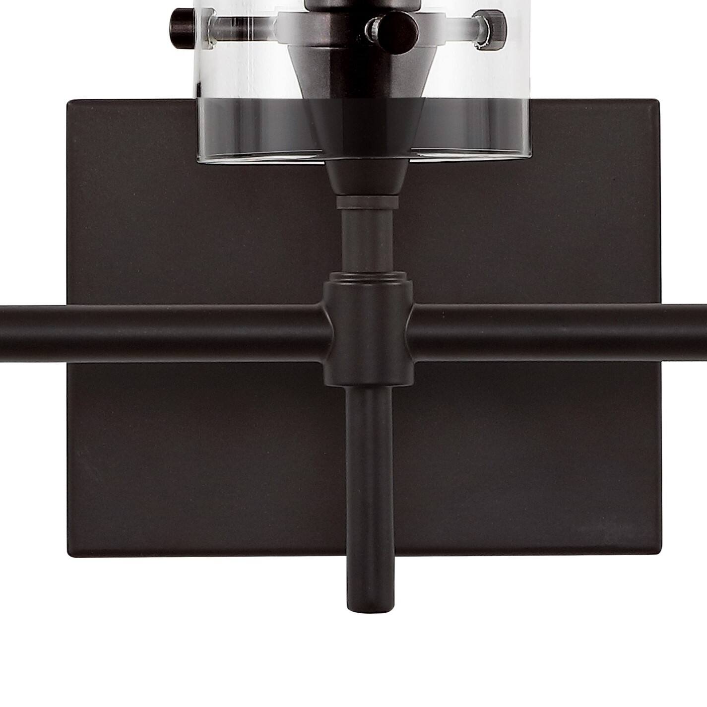 Alt View 5. Jonathan Y - Cato 21.25" 3-Light Modern Farmhouse Iron/Glass LED Vanity, Oil Rubbed Bronze/Clear - Oil Rubbed Bronze.