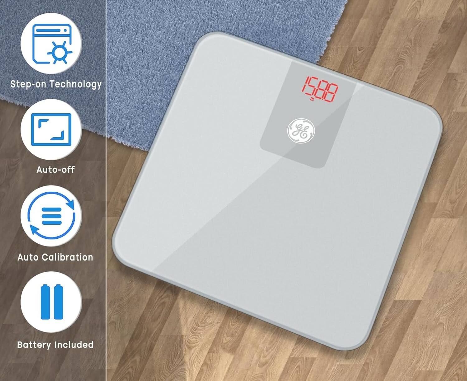 Step-on Technology  
Auto-off  
Auto Calibration  
Battery Included