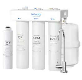 Waterdrop - T3-T Remineralization Reverse Osmosis System, No Power Needed, Under-Sink RO Water Filter, EXTRA RT-CF Filter - White