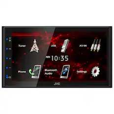 Front. JVC - 6.8" Bluetooth Digital Media (DM) Receiver with Rear Camera Input and Parking Guidelines - Black.